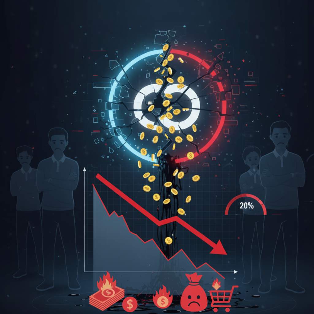 Illustration de crise financière avec perte de pièces