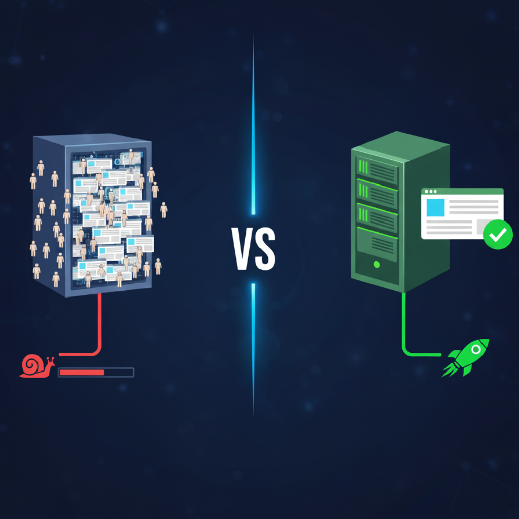Comparaison illustrée entre l'IA et l'hébergement traditionnel