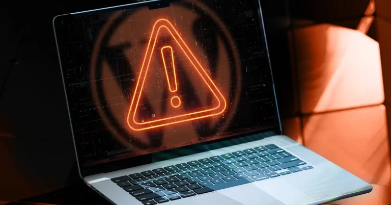 Computer displaying a security alert