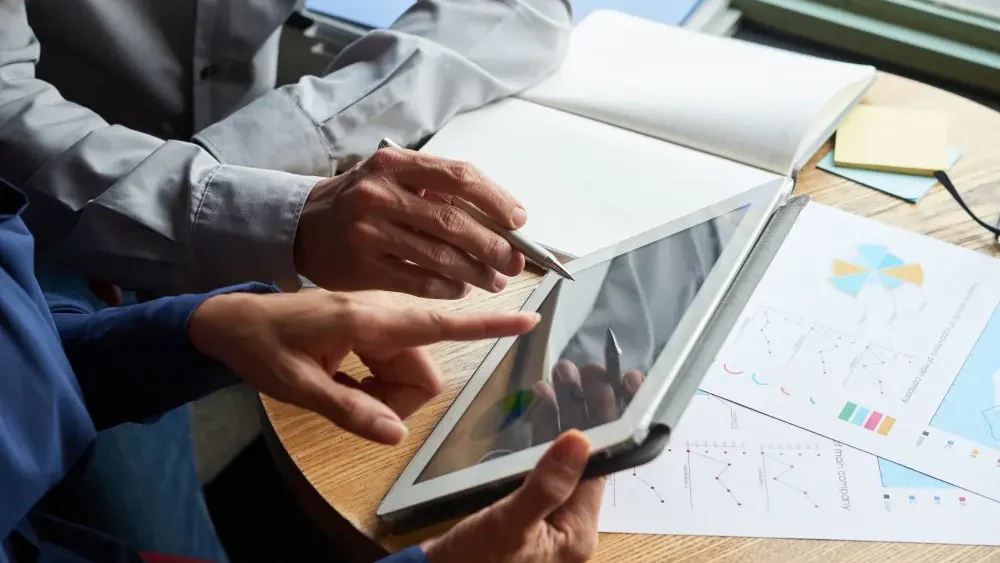 Person analyzing data