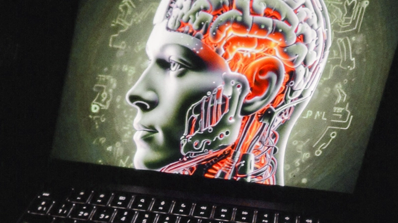 Illustration numérique d’un cerveau humain artificiel